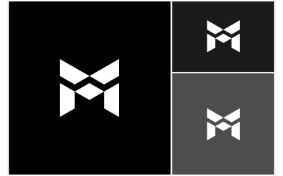 Letra M Monograma Geométrico Moderno Logotipo