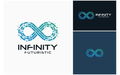 Logo digitale della tecnologia infinita Infinity
