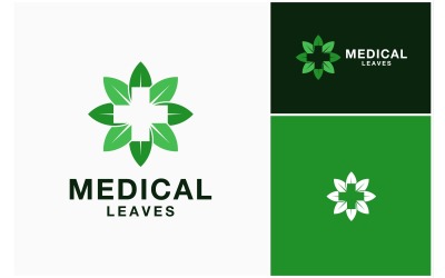 Logo Vert Feuille De Médecine Médicale