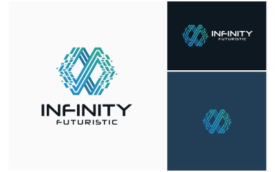Logotipo de tecnología digital infinita