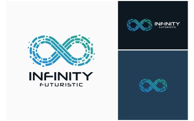 Logotipo digital de tecnología infinita Infinity