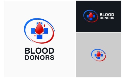 Logotipo médico del donante de gota de sangre