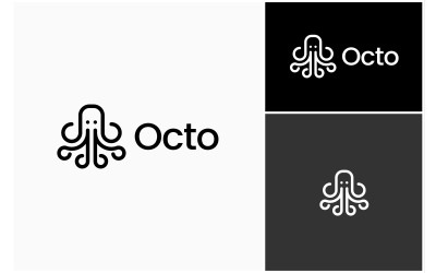 Octopus Squid Simple Logo