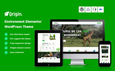 Qrigin — тема WordPress для Elementor окружающей среды