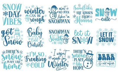 Vibes de neige d’hiver fantaisistes SVG | Illustrations de vacances festives | Téléchargement numérique
