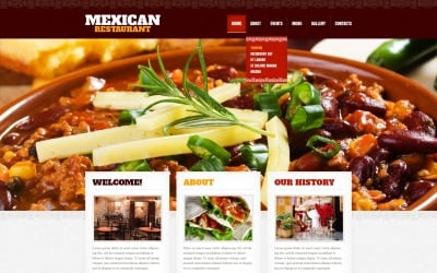 Meksika Restoranı Web Sitesi Şablonu