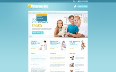 Reszponzív Állatorvos témakörű Weboldal sablon 42123