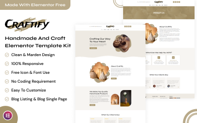 Craftify – Handgemachtes und handwerkliches Web-Elementor-Vorlagen-Kit