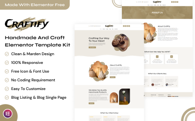 Craftify - Handgjorda och Craft Elementor Template Kit