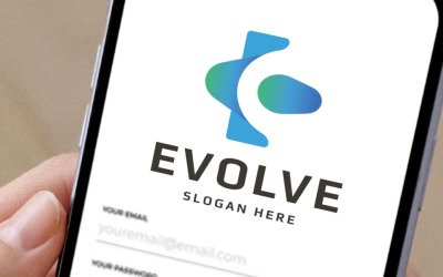 Evoluir Letra E Logotipo Comercial