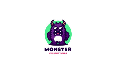 Logotipo de dibujos animados de mascota monstruo 3
