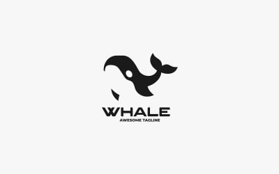 Whale Silhouette logotyp mall