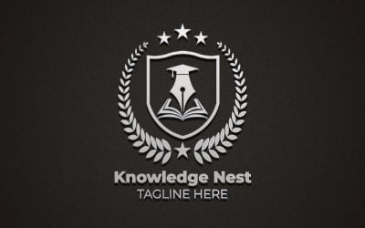 Plantilla de logotipo de Nest de educación y conocimiento académico