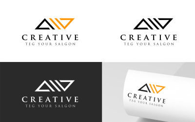 Aw Letters Logo Template AW logo design PSD