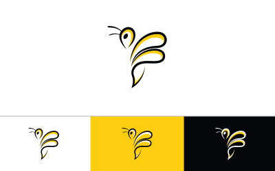Plantilla de diseño de logotipo de abeja en vector | marca de miel