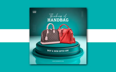 Design-Vorlage für einen Flyer mit Handtaschenrabatt