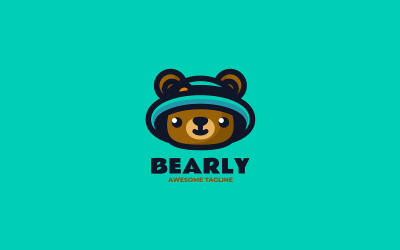 Logo de dessin animé de mascotte d&amp;#39;ours brun 2