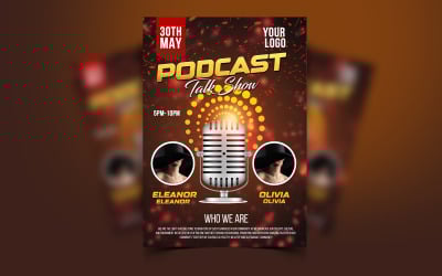 Modello di volantino per podcast talk show Psd per volantino per podcast