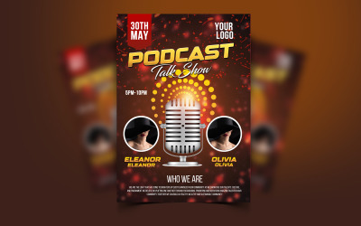 Podcast Talk Show Šablona letáku Podcast Flyer Psd