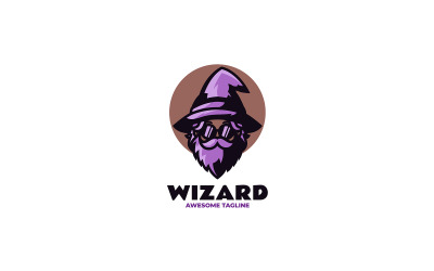 Logotipo do desenho animado da mascote do mago 1
