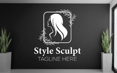 Escultura de estilo: modelo de logotipo profissional para marcas de beleza