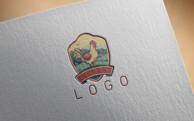 Logotipo de produtos lácteos com frango 5-0137-23