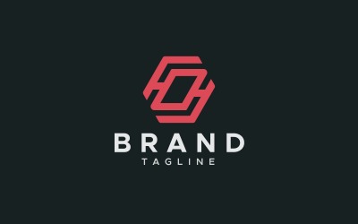O harfi altıgen Logo tasarımı