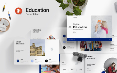 Ren digital utbildning PowerPoint-mall