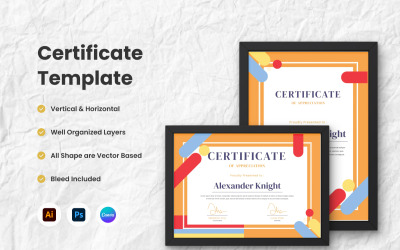 Modello di certificato di apprezzamento V3