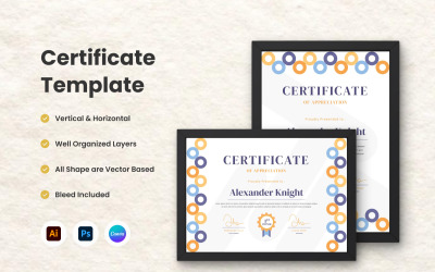 Modello di certificato di apprezzamento V4