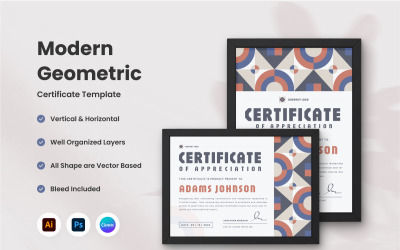 Modello di certificato geometrico moderno V1