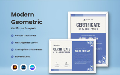 Modern geometrisk certifikatmall V2