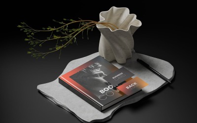 Visitekaartje mockup met boekomslag mockup Vol 01