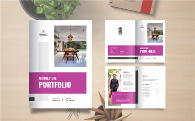 Architektur-Portfolio-Vorlage oder Interieur-Portfolio-Broschüren-Vorlagendesign