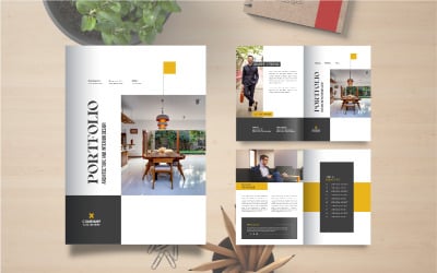 Szablon portfolio architektury lub projekt broszury portfolio wnętrz