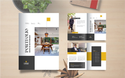 Vorlage für ein Architektur-Portfolio oder Design einer Interieur-Portfolio-Broschüre