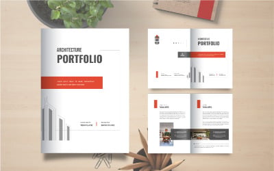 Vorlage für ein Architektur-Portfolio oder eine Broschüre zum Interieur-Portfolio