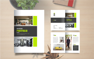 Vorlage für ein Architektur-Portfolio oder eine Design-Vorlage für eine Interieur-Portfolio-Broschüre