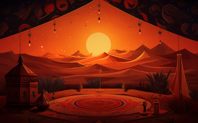 Camping in a hill at moonlit night moonlit