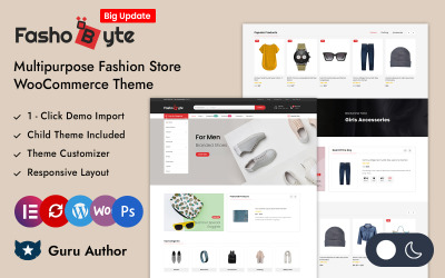 Fashobyte - Tema responsivo Elementor WooCommerce para tienda de moda multipropósito
