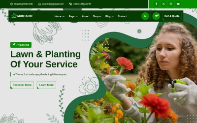 Muqtadir - HTML5-webbplatsmall för trädgårdsskötsel och landskapsarbete
