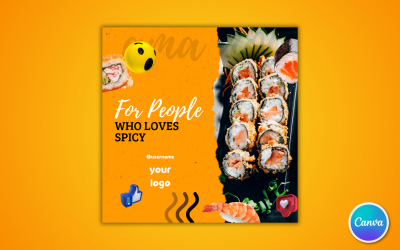 Sushirestaurang Social Media Mall 06 - Fullständigt redigerbar i Canva