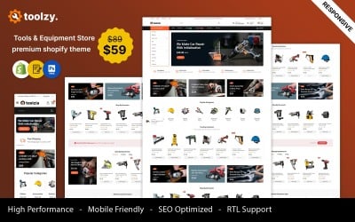 Toolzia - Tools &amp;amp; Equipment Store Store Shopify Responsive Theme