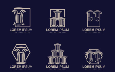 Bina İnşaatı Yasal Sütun Logo Seti DesignV4