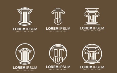 Building Construction Legal Pillar Logo Set DesignV1