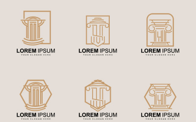 Building Construction Legal Pillar Logo Set DesignV3