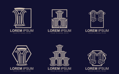 Byggnadskonstruktion Legal Pillar Logo Set DesignV4