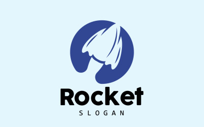 ruimteraket logo ontwerp illustratie moderne V9