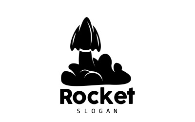 illustration de conception de logo de fusée spatiale moderne V2