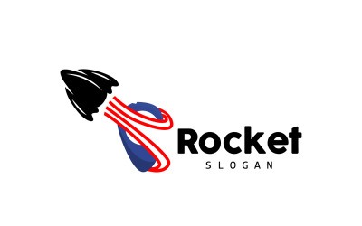 space rocket logo design illustration modern V4